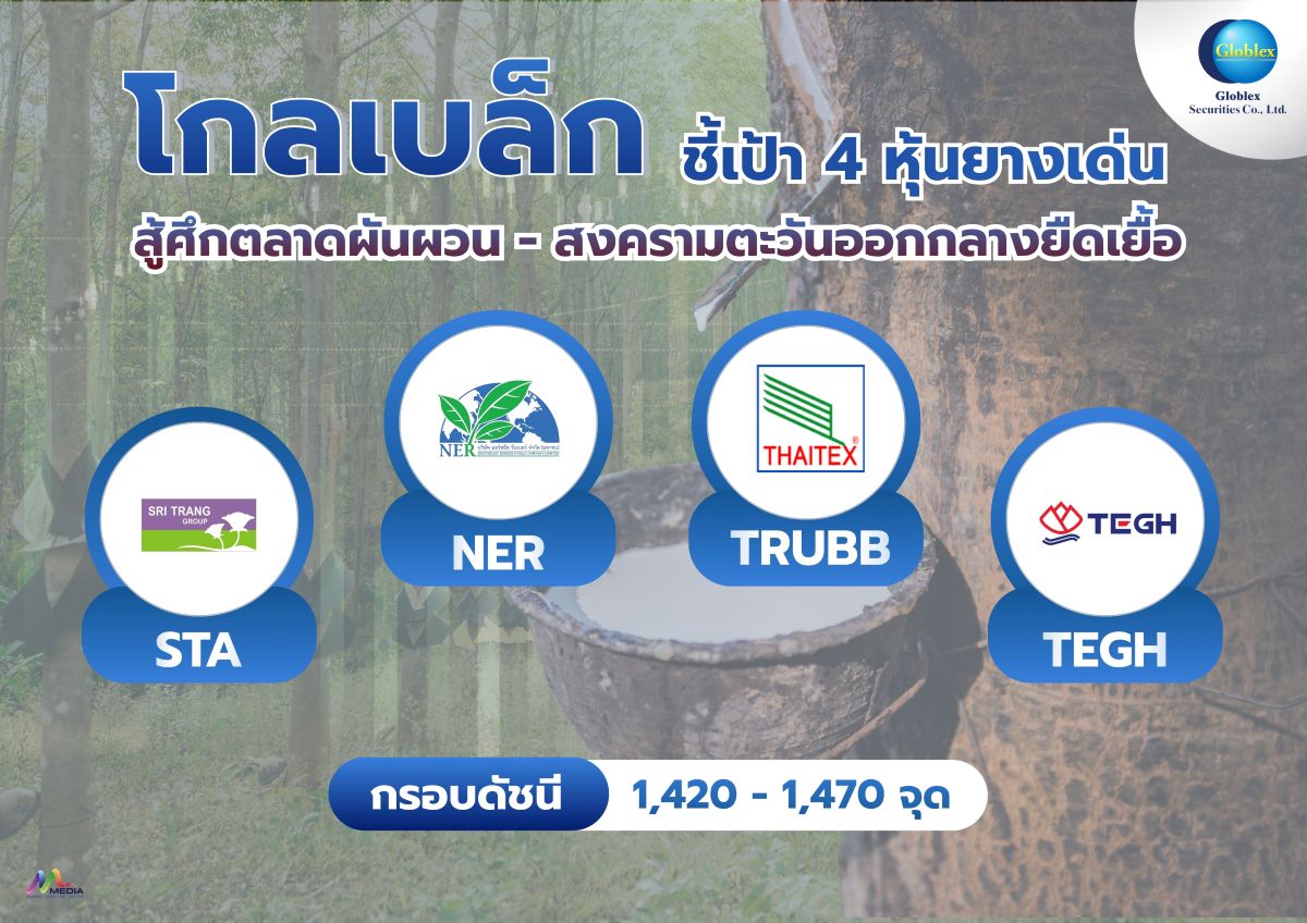 โกลเบล็ก ชี้เป้า 4 หุ้นยางเด่น สู้ศึกตลาดผันผวน-สงครามตะวันออกกลางยืดเยื้อ