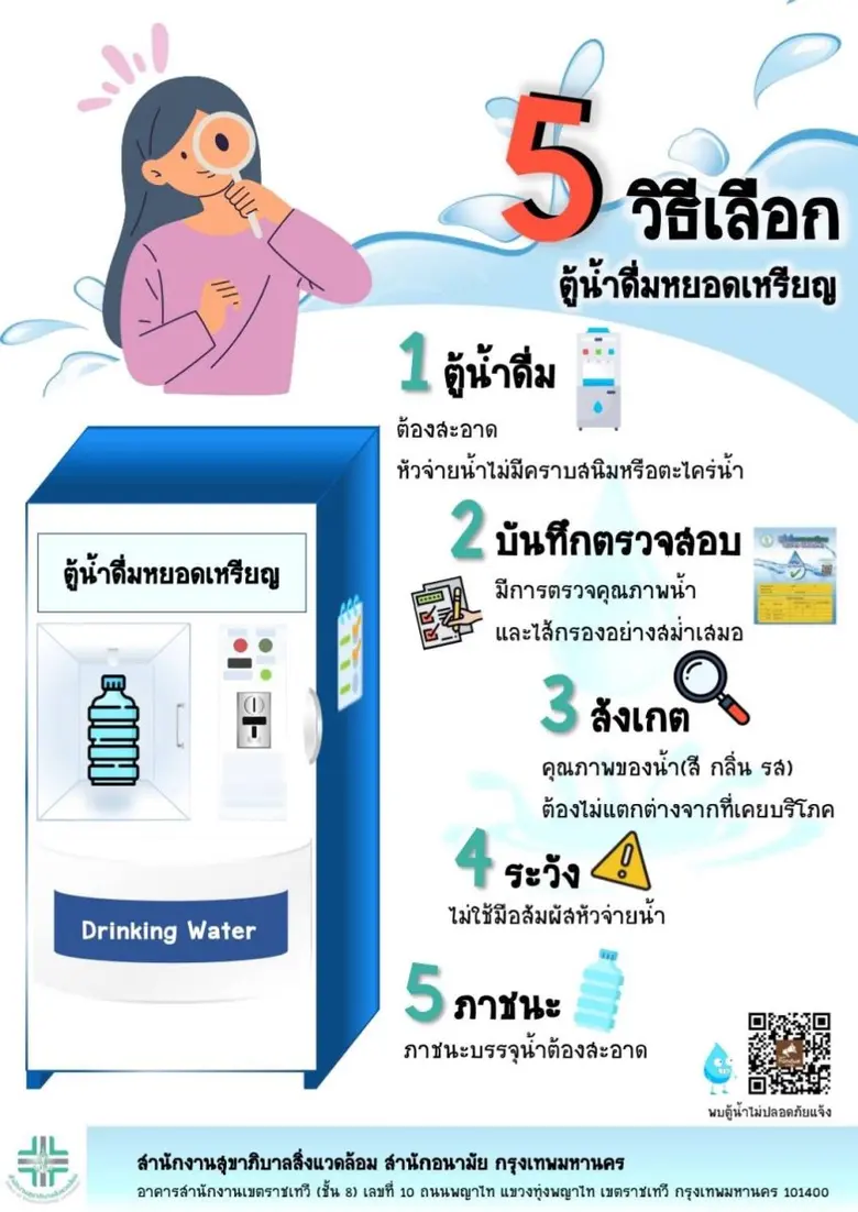 กทม. เข้มงวดตรวจสอบใบอนุญาตฯ - สุขลักษณะตู้กดน้ำหยอดเหรียญทั่วกรุงเทพฯ เพื่อความปลอดภัยของผู้บริโภค