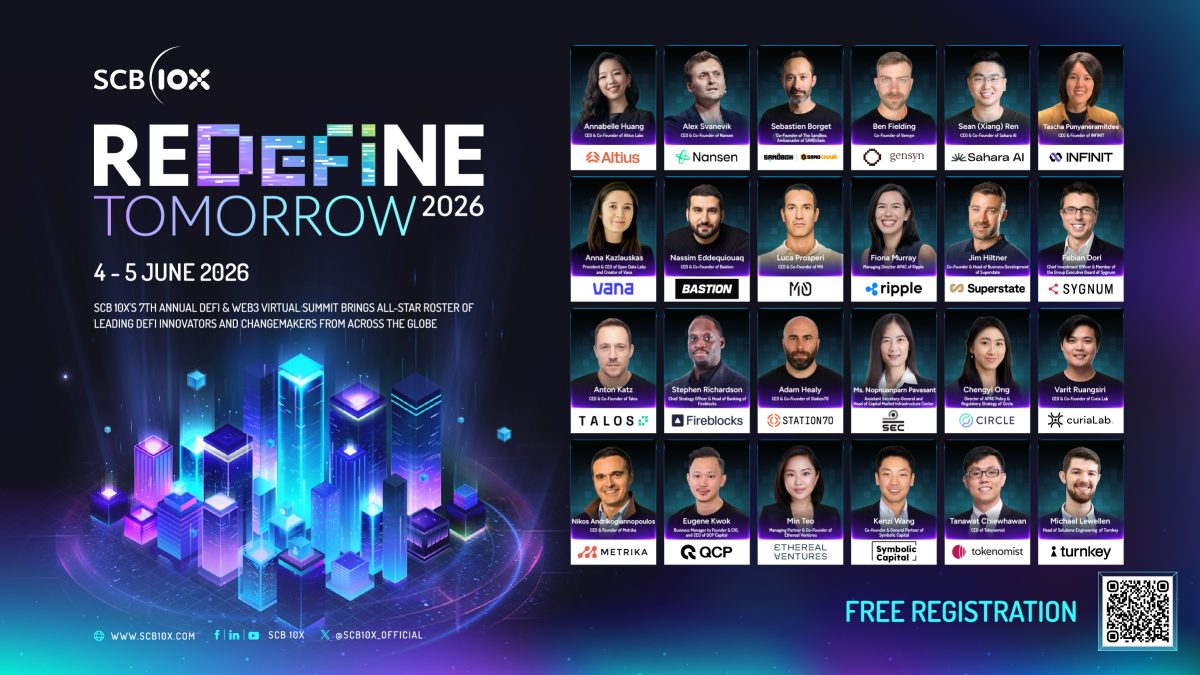 SCB 10X Announces 7th Annual REDeFiNE TOMORROW 2026 Global DeFi &amp; Web3 Virtual Summit