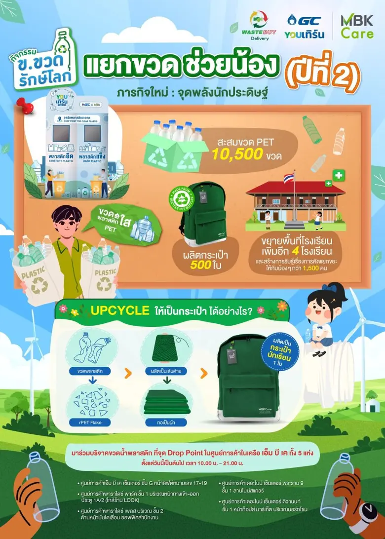 เอ็ม บี เค ผนึก GC You เทิร์น สานต่อกิจกรรม "แยกขวด ช่วยน้อง" ปีที่ 2