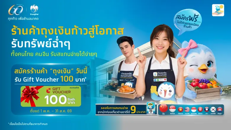 ธนาคารกรุงไทย จัดโปรฯ เพิ่มโอกาสธุรกิจไทย รับชำระเงินนักท่องเที่ยวต่างชาติ ผ่านแอปฯ "ถุงเงิน"