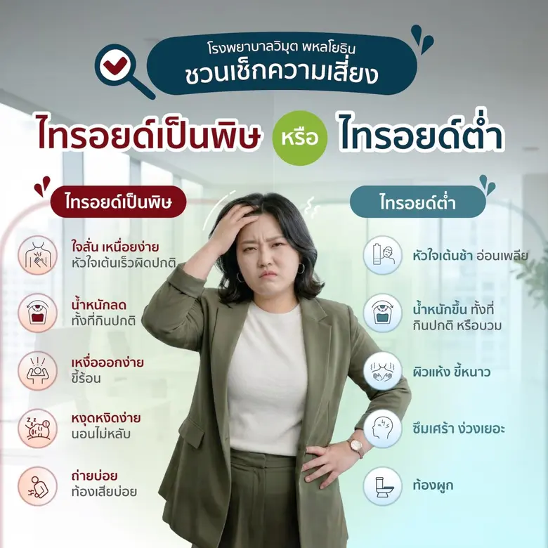 25 พฤษภาคม วันไทรอยด์โลก แพทย์ รพ.วิมุต เผย "โรคไทรอยด์" ภัยเงียบใหม่ของวัยทำงาน เตือน สุขภาพดีก็เป็นได้ รีบตรวจคัดกรองก่อนสาย