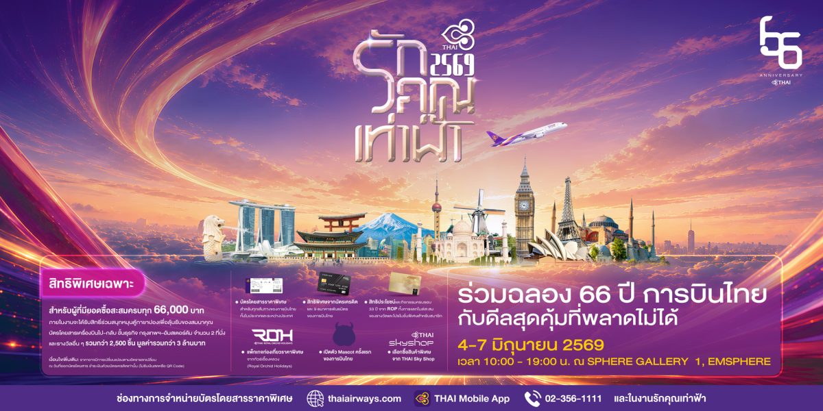 THAI AIRWAYS IS BACK! Celebrating 66 Years with "Rak Khun Tao Fah 2026" Grand Travel Fair!