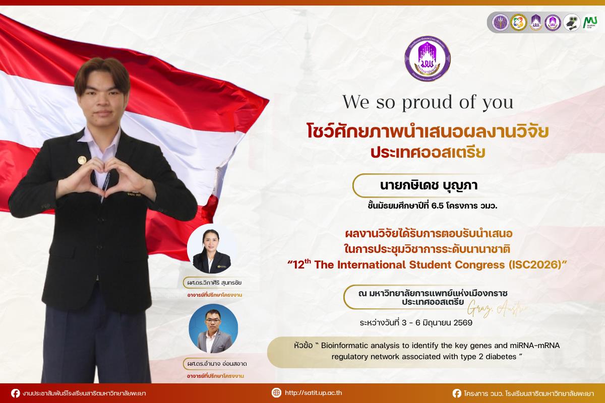 นักเรียนสาธิต มพ. สร้างชื่อบนเวทีนานาชาติ ส่ง 3 ผลงานวิชาการร่วมประชุม ISC2026 ณ สาธารณรัฐออสเตรีย