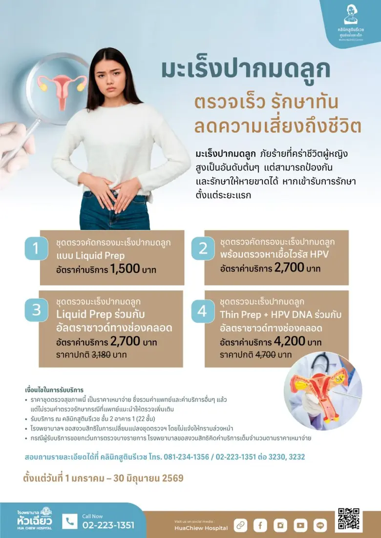 โปรแกรมตรวจคัดกรองผู้มีความเสี่ยงมะเร็งปากมดลูก @รพ. หัวเฉียว