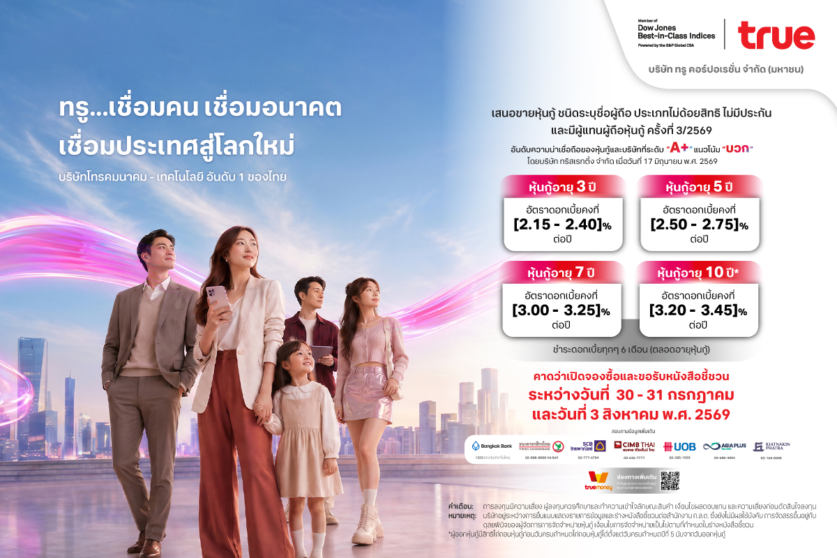 True to Issue New Debentures Rated "A+" with "Positive" Outlook, Featuring Fixed Coupon Rate of [2.15 - 3.45]% p.a., Reinforcing Strong Financial Position and Long-Term Growth Prospects