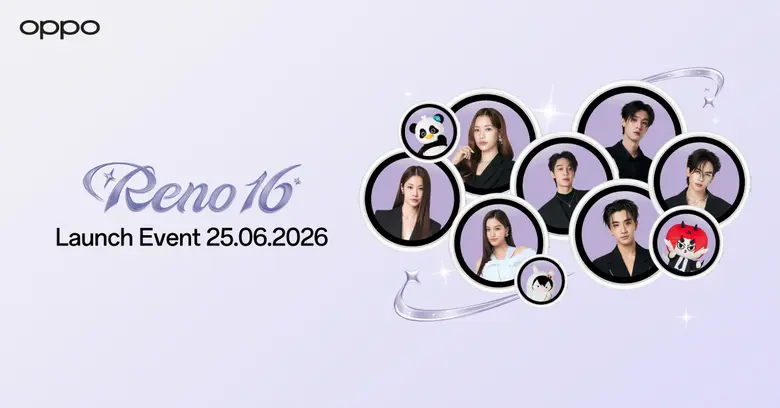 OPPO ชวนอัปเกรดประสบการณ์กล้องมุมกว้างพิเศษ 50MP สมาร์ตโฟนเพื่อนซี้ เทรนดี้ทุกช็อต ในงาน OPPO Reno16 Series 5G Launch Event 25 มิถุนายนนี้