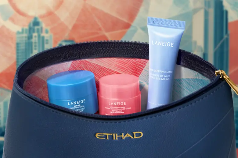 สายการบินเอทิฮัดเปิดตัว Destination Collection ชุด Amenity Kit ใหม่สำหรับผู้โดยสารชั้นธุรกิจ พร้อมความร่วมมือกับ บิวตี้แบรนด์ระดับโลกอย่าง LANEIGE