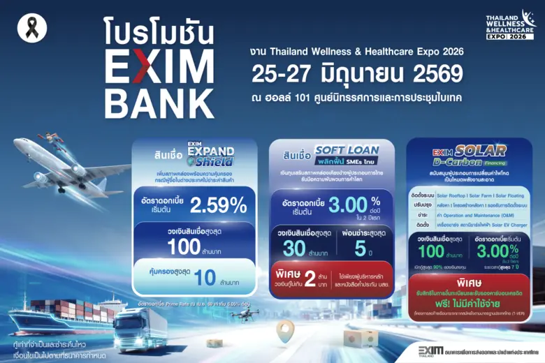 EXIM BANK จัดเต็ม โปรโมชันเพื่อผู้ส่งออก ในงาน Thailand Wellness and Healthcare Expo 2026