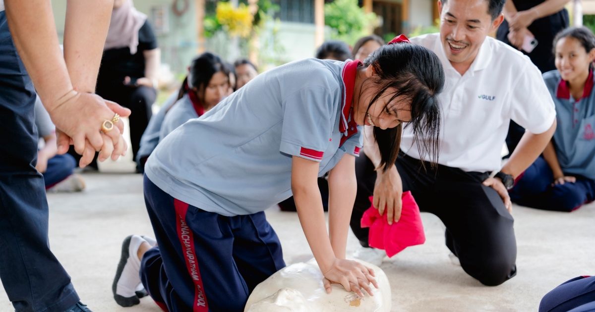 GULF empowers communities with 'GULF Care' disaster preparedness initiative, equipping youth in Songkhla with vital life-saving skills for emergency and flood response