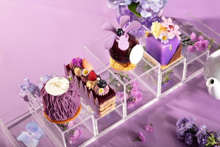 Purple Rain Afternoon Tea at Tuxedo Espresso Bar Inspired by nature's shades of purple and gentle rainfall