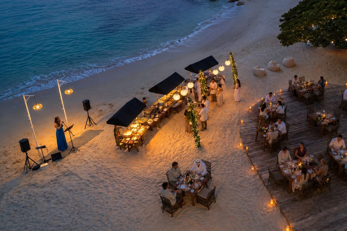 Bubbles on the Beach: A Sparkling Beachfront Evening in Koh Samui