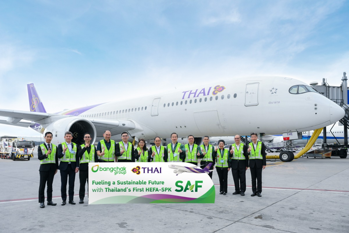 Bangchak Group and Thai Airways Join Forces to Shape a Sustainable Sky First Supply of Thailand-Produced HEFA-SPK SAF to a Thai Airways Flight