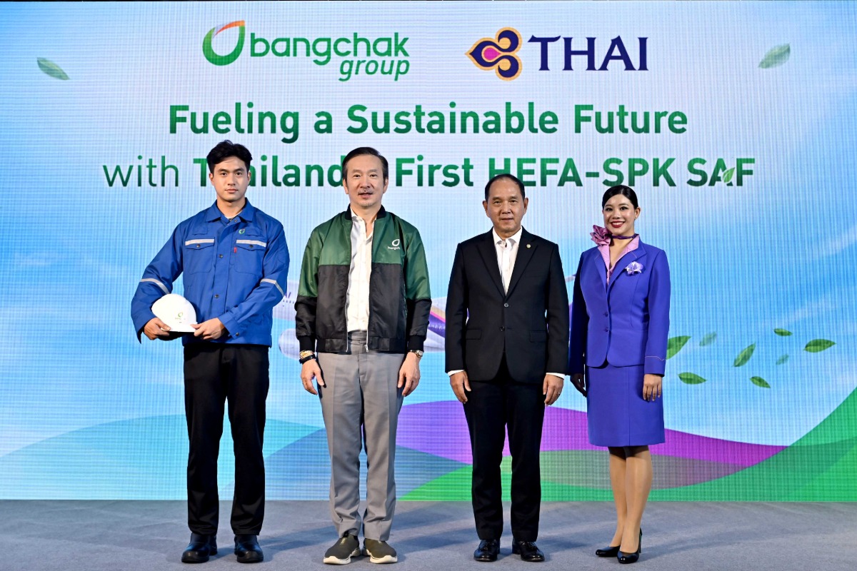 Bangchak Group and Thai Airways Join Forces to Shape a Sustainable Sky First Supply of Thailand-Produced HEFA-SPK SAF to a Thai Airways Flight