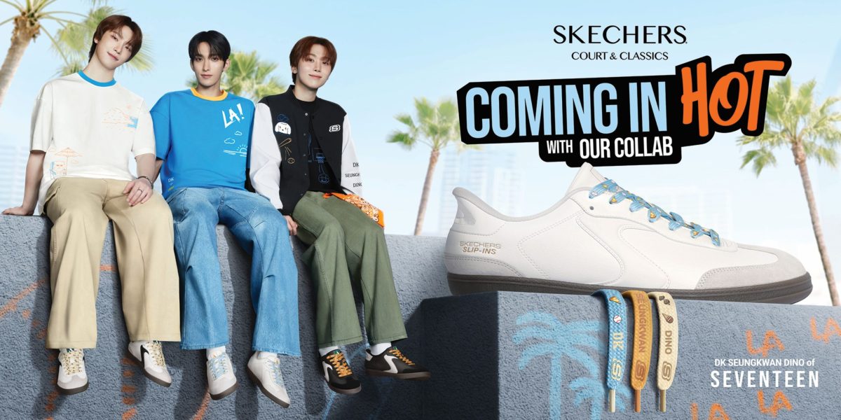 Skechers ชวนสัมผัสสไตล์ไปกับ DK, SEUNGKWAN และ DINO แห่ง Seventeen ผ่านคอลเลกชันเครื่องแต่งกายสุดเอ็กซ์คลูซีฟ และคอลเลกชันล่าสุด HOTSHOT