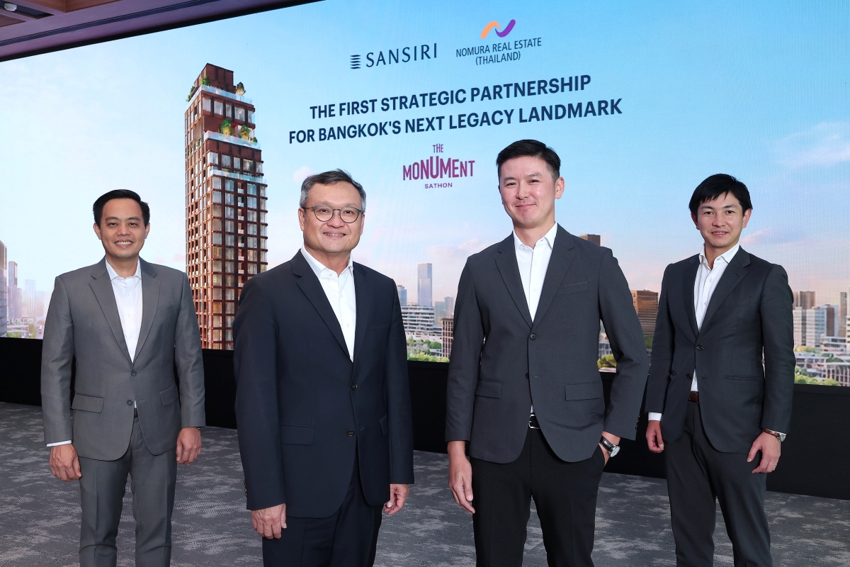 "แสนสิริ" ผนึก "โนมุระ เรียล เอสเตท (ไทยแลนด์)" เปิดตัว THE MONUMENT SATHON มูลค่าร่วมทุน 4.5 พัน ลบ. คอนโดมิเนียมลักซ์ชัวรีใหม่ ระดับ Legacy ใจกลางสาทร ราคา 9.9 - 150 ล้าน
