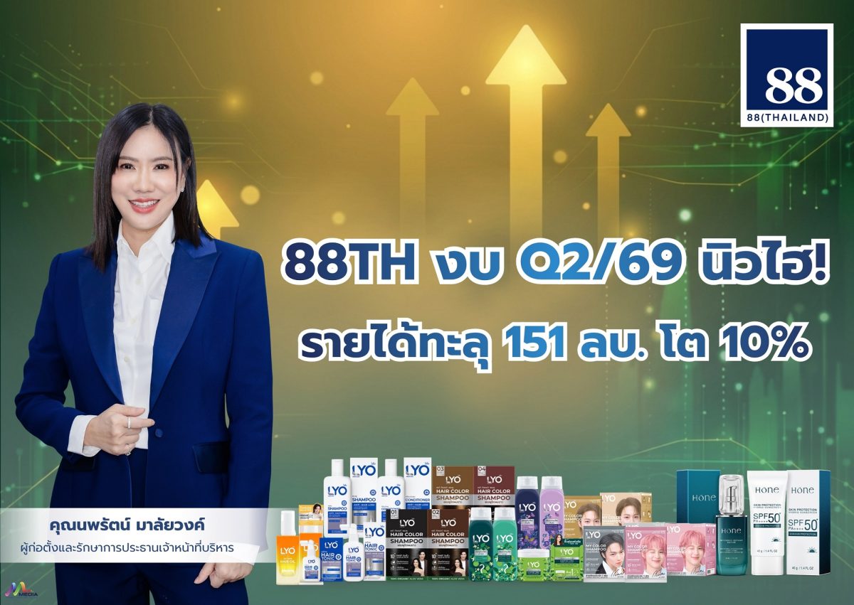 88TH งบ Q2/69 นิวไฮ! รายได้ทะลุ 151 ลบ. โต 10% ดึง "ดร.กนกพงษ์ ม่วงศรี "นั่งบอร์ด เสริมทัพความแข็งแกร่งรับแผนยุทธศาสตร์