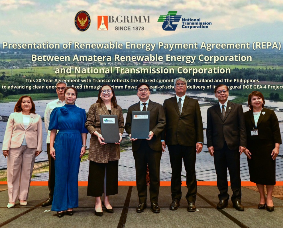 ARECO บริษัทย่อย บี.กริม เพาเวอร์ ผนึก TransCo ในฟิลิปปินส์ลงนามสัญญาซื้อขายไฟฟ้าพลังงานแสงอาทิตย์ขนาด 50 เมกะวัตต์ภายใต้โครงการ GEA-4 เดินหน้าขยายการลงทุนพลังงานสะอาด