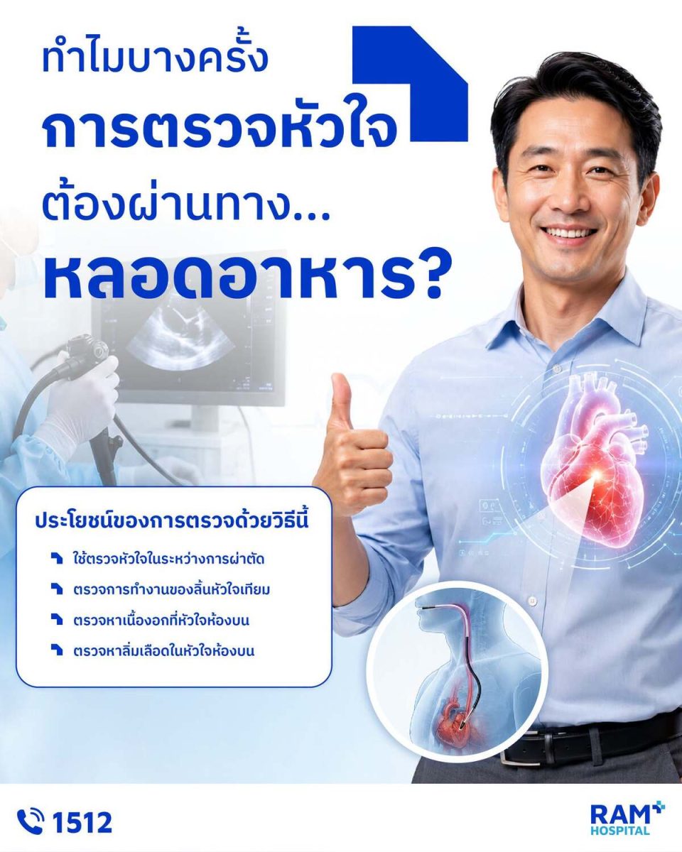 ทำไมบางครั้งการตรวจหัวใจต้องผ่านทาง...หลอดอาหาร?