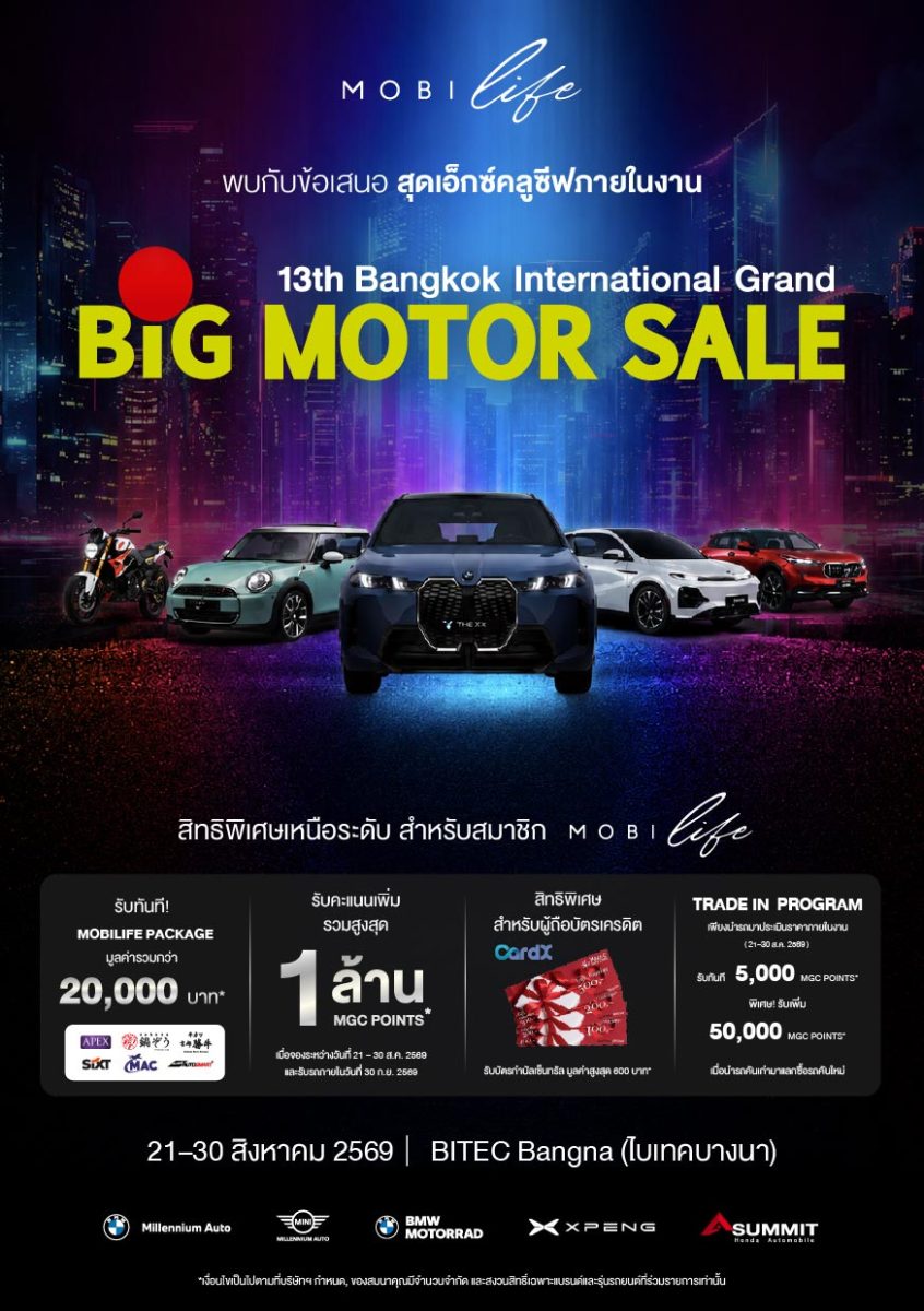 ซัมมิท ฮอนด้า ออโตโมบิล จัดหนักแคมเปญ 'Big Deal Big Friend! จองรถสุดปัง' ยกทัพโปรแรงลุยงาน BIG MOTOR SALE 2026 รับฟรี Summit Honda Fluffy Bag พร้อมข้อเสนอสุดพิเศษ