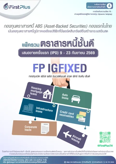 First Plus Asset Management Launches "FP IGFIXED," an Asia-Pacific Investment-Grade ABS Fixed Income Fund Seeking Opportunities to Generate Sustainable Yield from Real Cash Flows and Reduce Volatility Amid Rising Interest Rates IPO period: 9-23 September