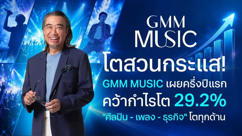 โตสวนกระแส! GMM MUSIC เผยครึ่งปีแรก คว้ากำไรโต 29.2% "ศิลปิน - เพลง - ธุรกิจ" โตทุกด้าน