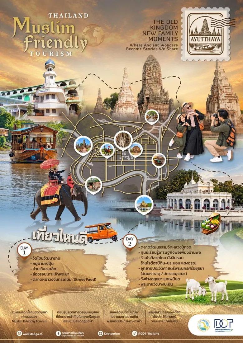 อยุธยา: กรมการท่องเที่ยวชวนออกเดินทางไปกับ 6 เส้นทางท่องเที่ยวที่เป็นมิตรกับมุสลิม (Muslim-Friendly Tourism)