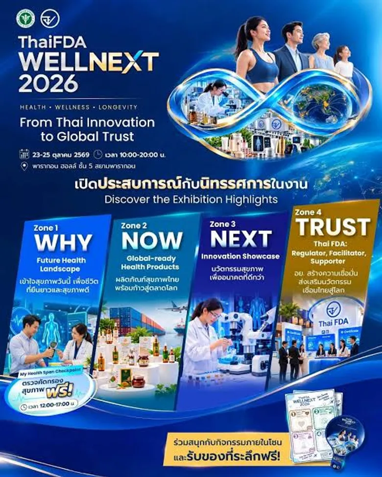 ICOS วว. ร่วมดันนวัตกรรมสุขภาพและเวชสำอางไทยสู่ตลาดโลก ในงาน ThaiFDA WELLNEXT 2026