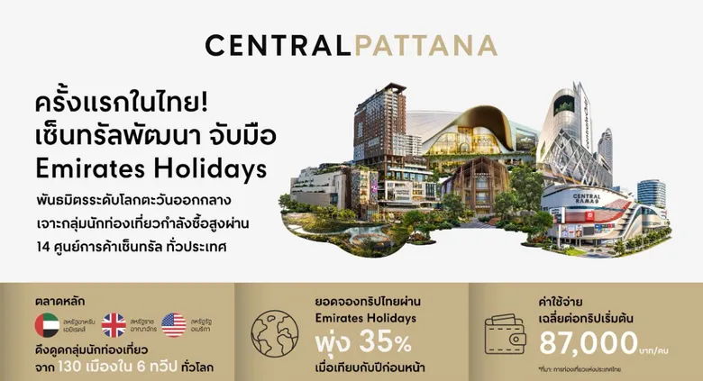 ครั้งแรกในไทย! เซ็นทรัลพัฒนา จับมือ Emirates Holidays ผนึกความร่วมมือครั้งประวัติศาสตร์กับพันธมิตรระดับโลก