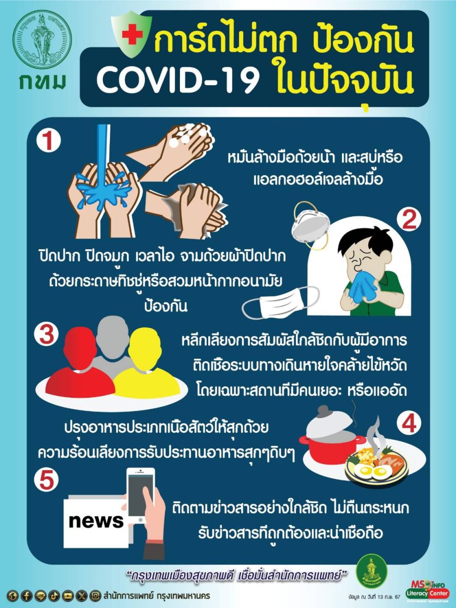 กทม. เฝ้าระวังควบคุมการแพร่ระบาดโรคทางเดินหายใจ เตือนประชาชนปฏิบัติตามมาตรการป้องกันโรคต่อเนื่อง