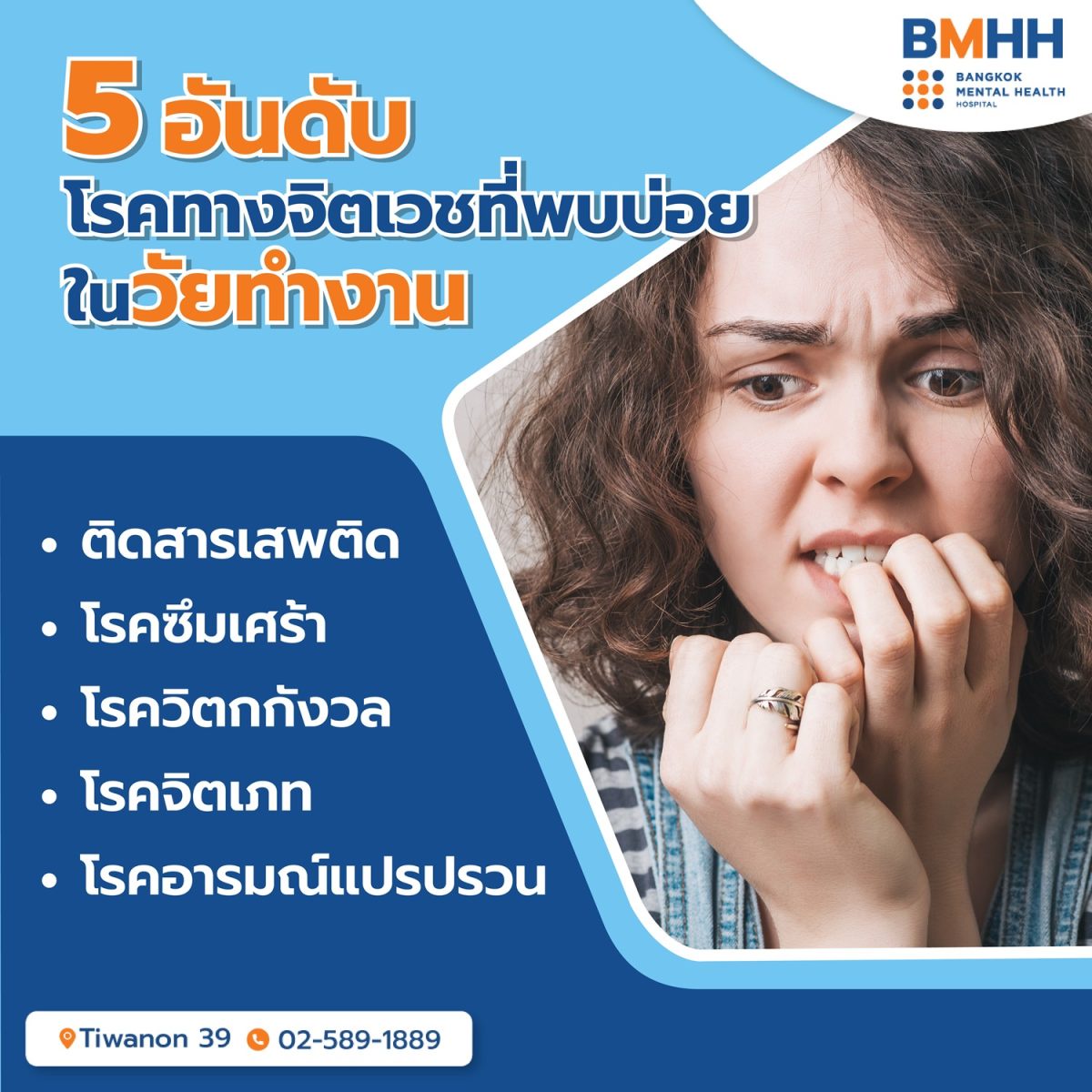 โรคจิตเภท 1 ใน 5 โรคจิตเวชที่พบบ่อยในวัยทำงาน