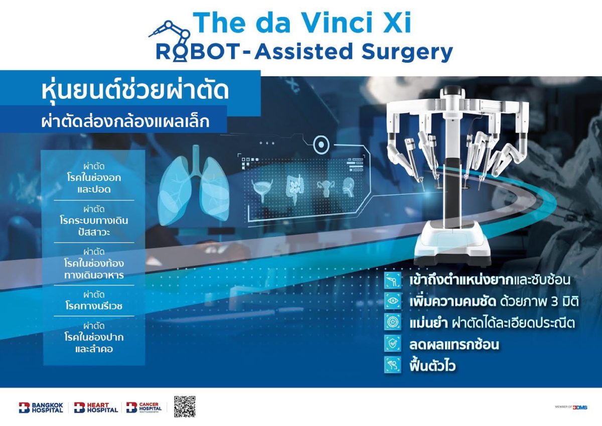 โรงพยาบาลกรุงเทพ ทุ่มเงินลงทุนกว่า 200 ล้านบาท ชูความเชี่ยวชาญในการผ่าตัด ด้วยหุ่นยนต์ช่วยผ่าตัด The da Vinci Xi ยกระดับการรักษาผู้ป่วย