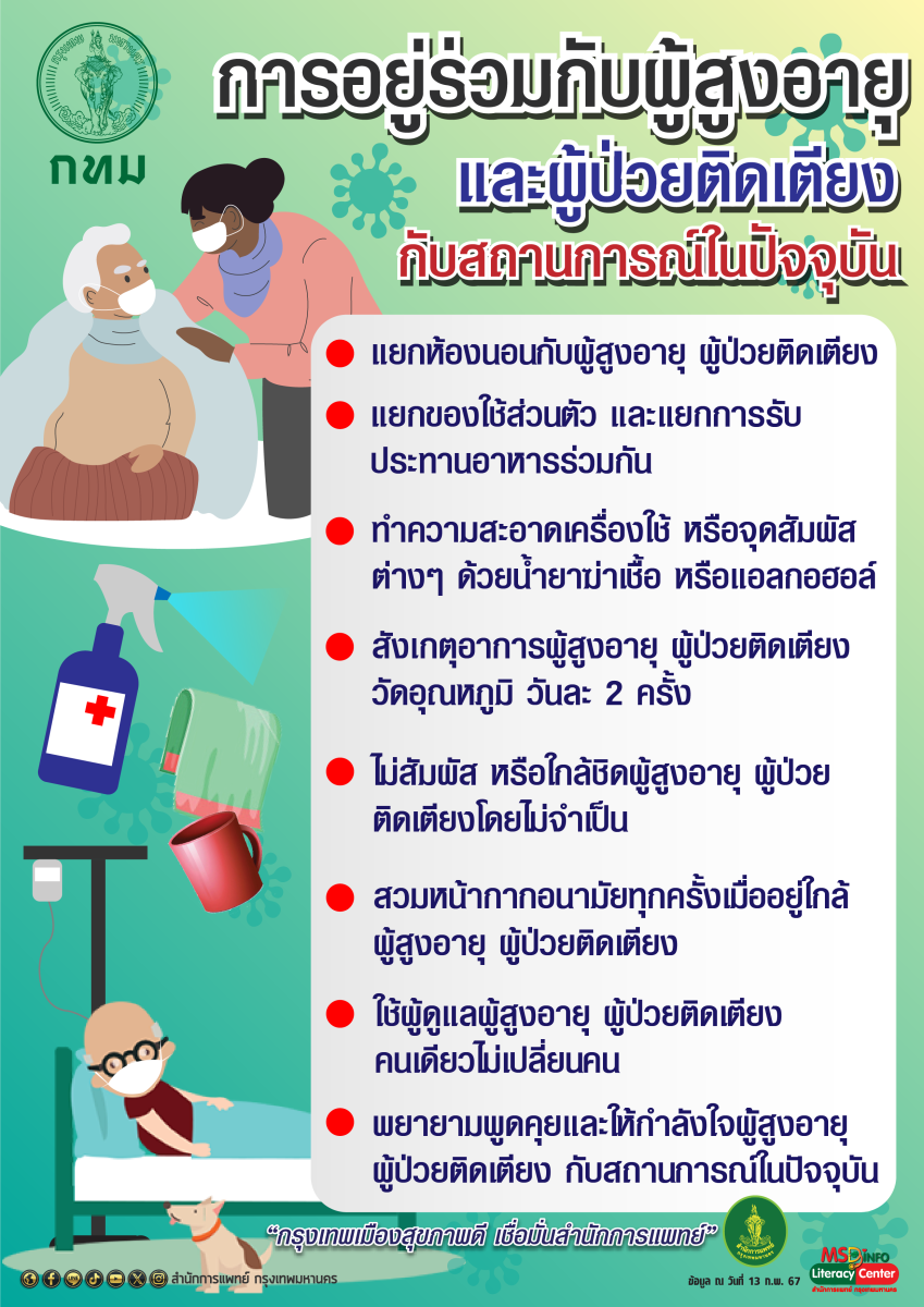 กทม. รุกให้ความรู้แนะนำมาตรการป้องกันโรคโควิด 19-โรคระบบทางเดินหายใจในกลุ่มเสี่ยง