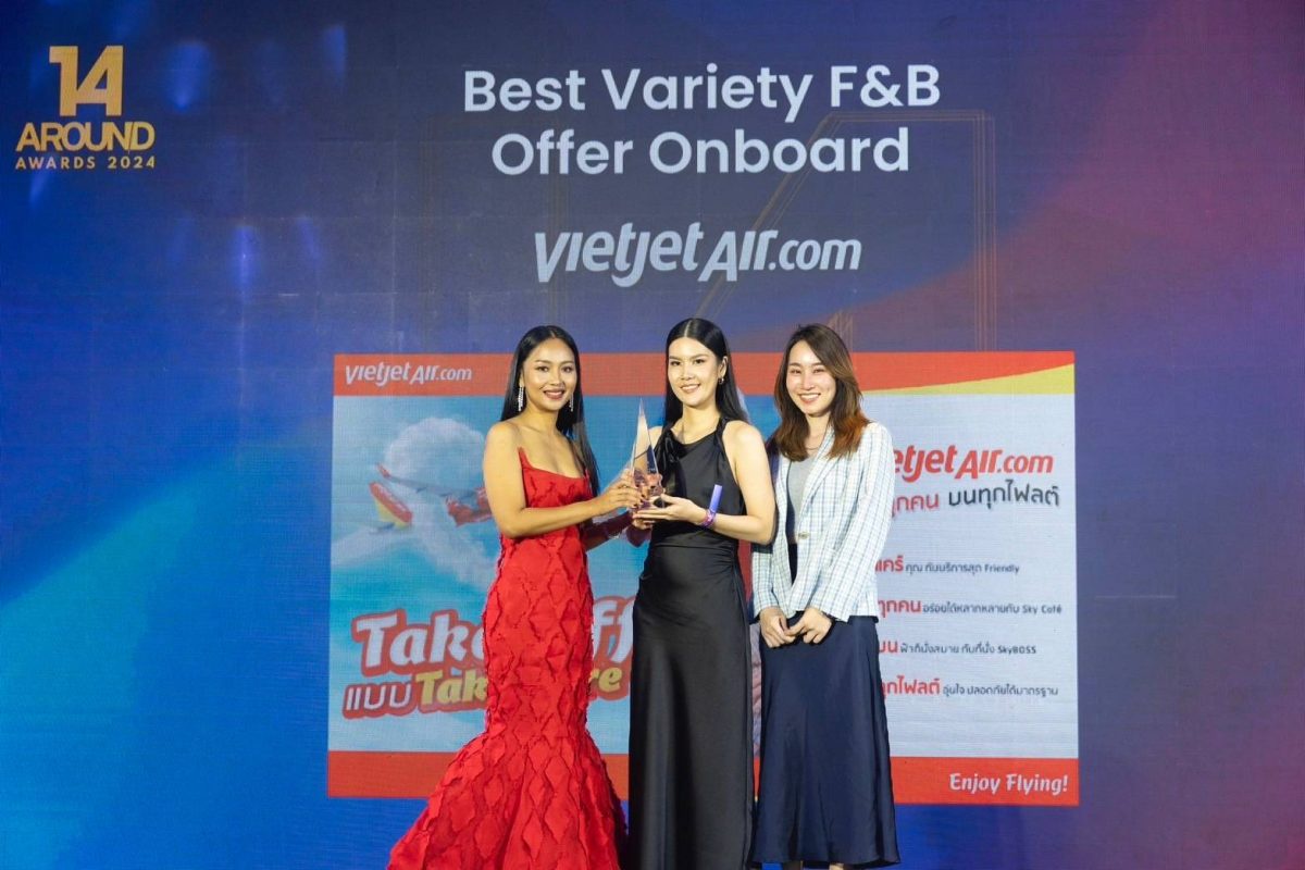 เวียตเจ็ทไทยแลนด์คว้ารางวัล 'Best Variety FB Onboard' ในงาน Around Awards 2024