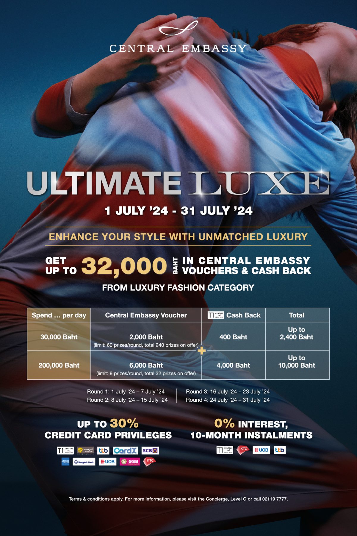 เซ็นทรัล เอ็มบาสซี จัดรายการ Ultimate Luxe 2024 ครั้งที่ 4 ชวนช้อปแฟชั่นลักชัวรี่ระดับโลก ที่ห้ามพลาด! ตั้งแต่วันที่ 1 - 31 ก.ค.