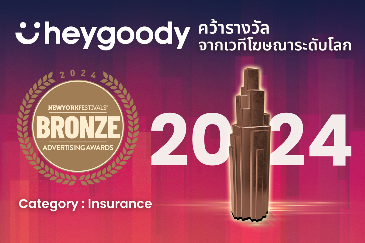 heygoody คว้ารางวัล จากเวที New York Festivals Awards 2024 ในฐานะแบรนด์นายหน้าประกันดิจิทัล ที่เข้าใจลูกค้ากลุ่ม
