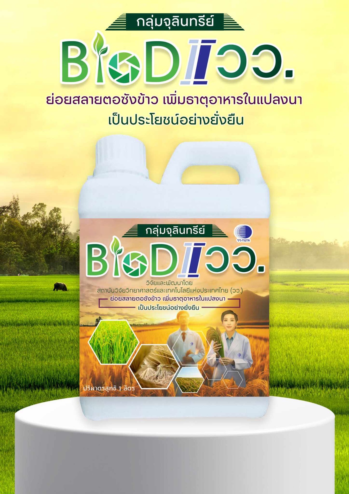 วว. /จังหวัดปทุมธานี/บ.อาปิโกไฮเทค เปิดตัว จุลินทรีย์ BioD I วว.ช่วยย่อยสลายตอซังข้าว ลดปัญหาการเผาในพื้นที่การเกษตร