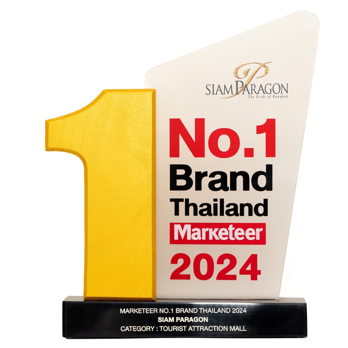 Siam Paragon and ICONSIAM named top Tourist Attraction Malls for the second consecutive year at the Marketeer No.1 Brand Thailand 2024