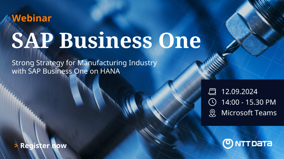 NDBS Thailand เชิญร่วมงานสัมมนาออนไลน์ในหัวข้อStrong Strategy for Manufacturing Industry with SAP Business One on HANA - วันพฤหัสบดีที่ 12 กันยายน