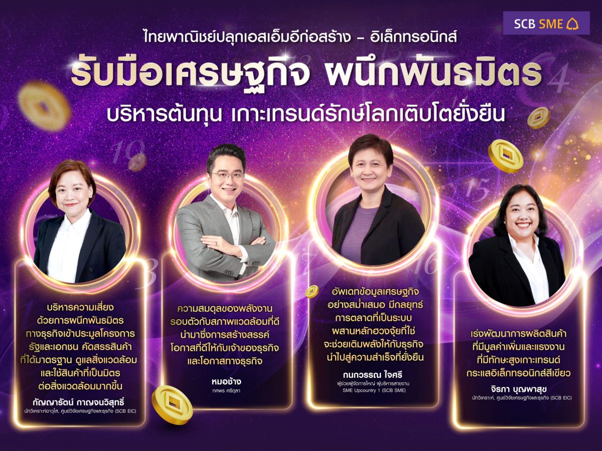 ไทยพาณิชย์ ปลุกเอสเอ็มอีก่อสร้าง - อิเล็กทรอนิกส์ รับมือเศรษฐกิจ แนะผนึกพันธมิตร บริหารต้นทุน เกาะเทรนด์รักษ์โลกเติบโตยั่งยืน