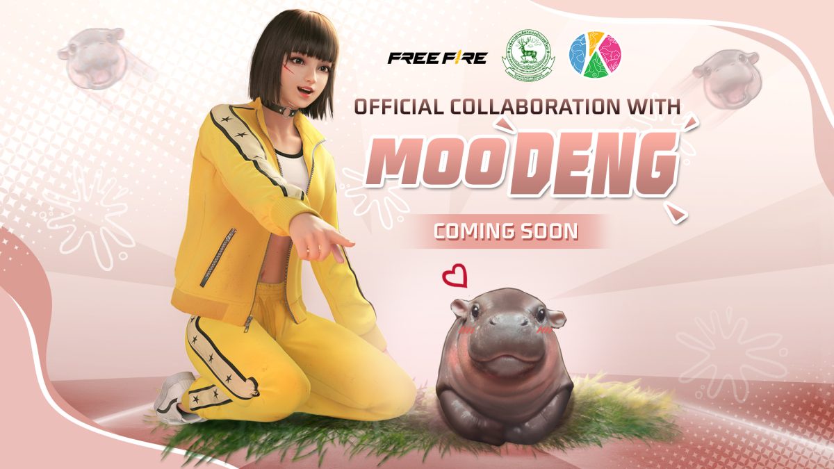 Free Fire is the first online game to partner with Moo Deng, Thailand's beloved baby hippopotamus