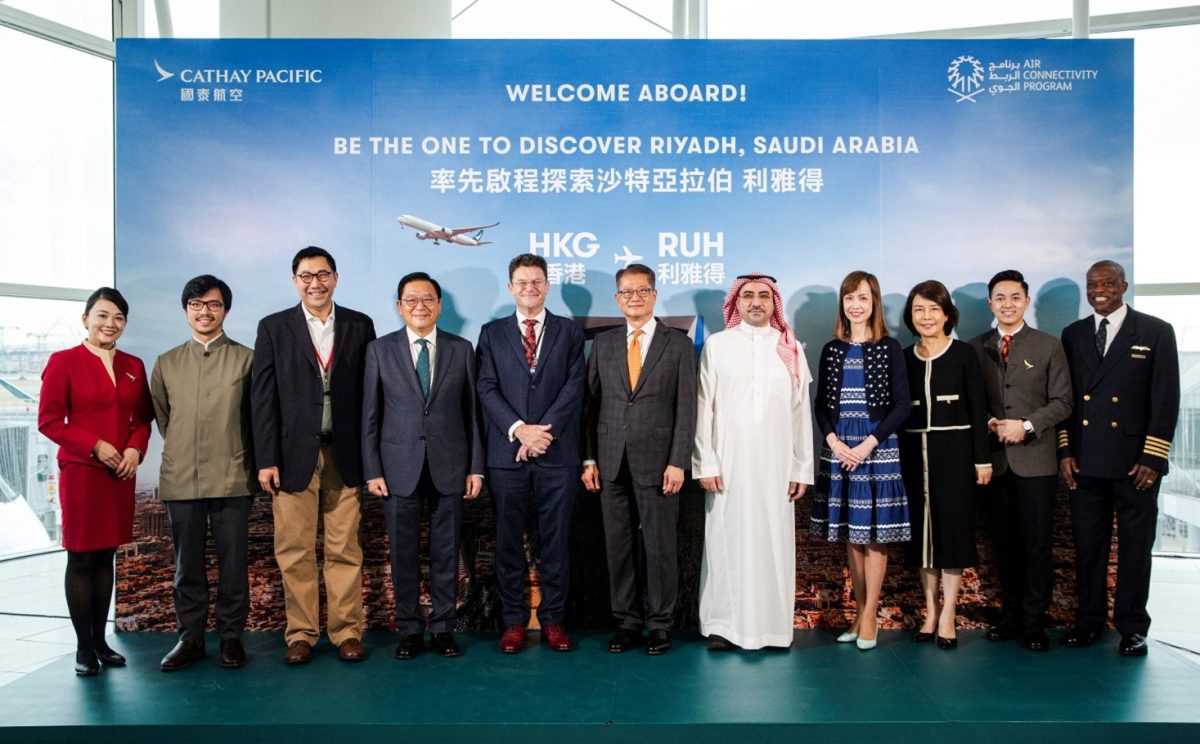 Cathay Pacific celebrates the launch of direct passenger flights between Hong Kong and Riyadh