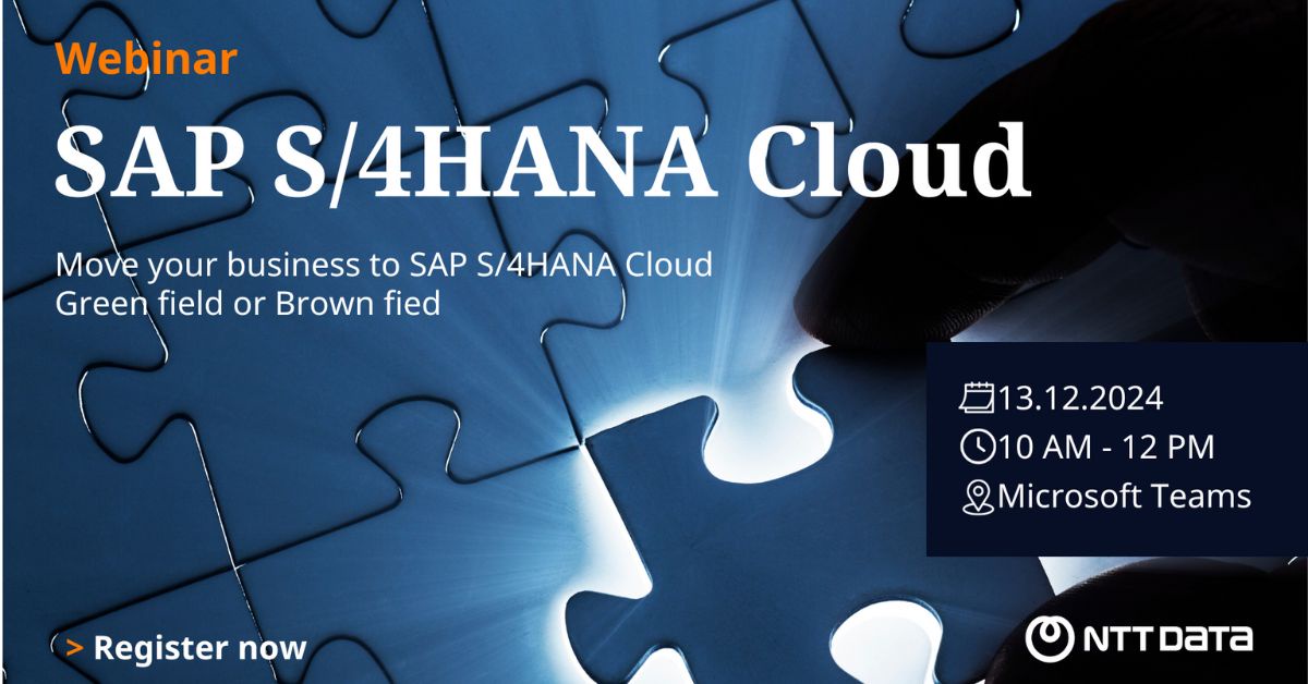 NDBD Thailand ขอเรียนเชิญร่วมงาน NDBS Webinar: Move your business to SAP S/4HANA Cloud : Green field or Brown field