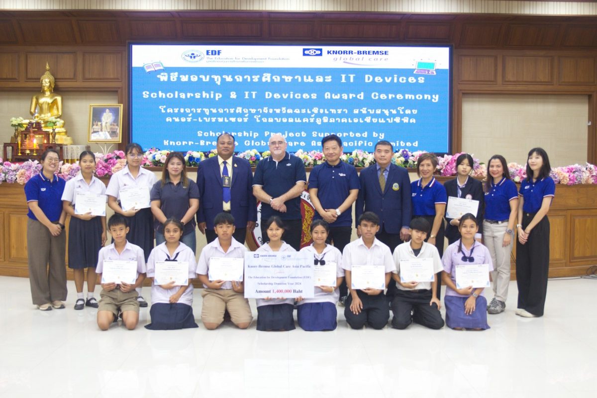 Knorr-Bremse Global Care Asia Pacific donates 1.4 million baht to 160 needy Thai students through EDF foundation