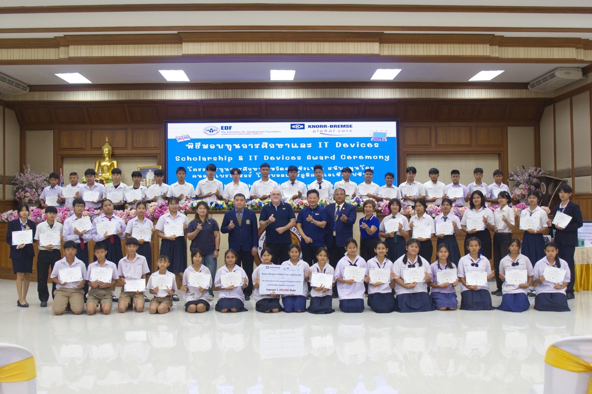 Knorr-Bremse Global Care Asia Pacific donates 1.4 million baht to 160 needy Thai students through EDF foundation