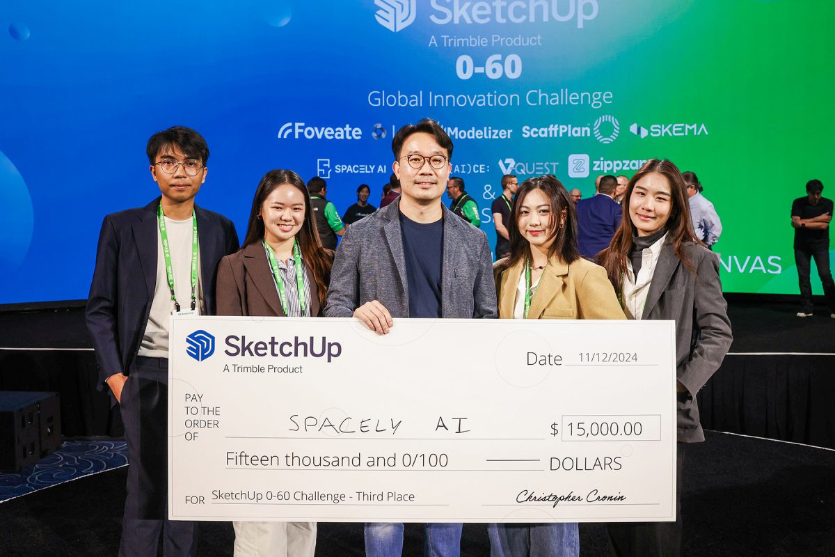 Spacely AI คว้ารางวัลที่สาม ในการแข่งขันนวัตกรรมระดับโลกของ SketchUp