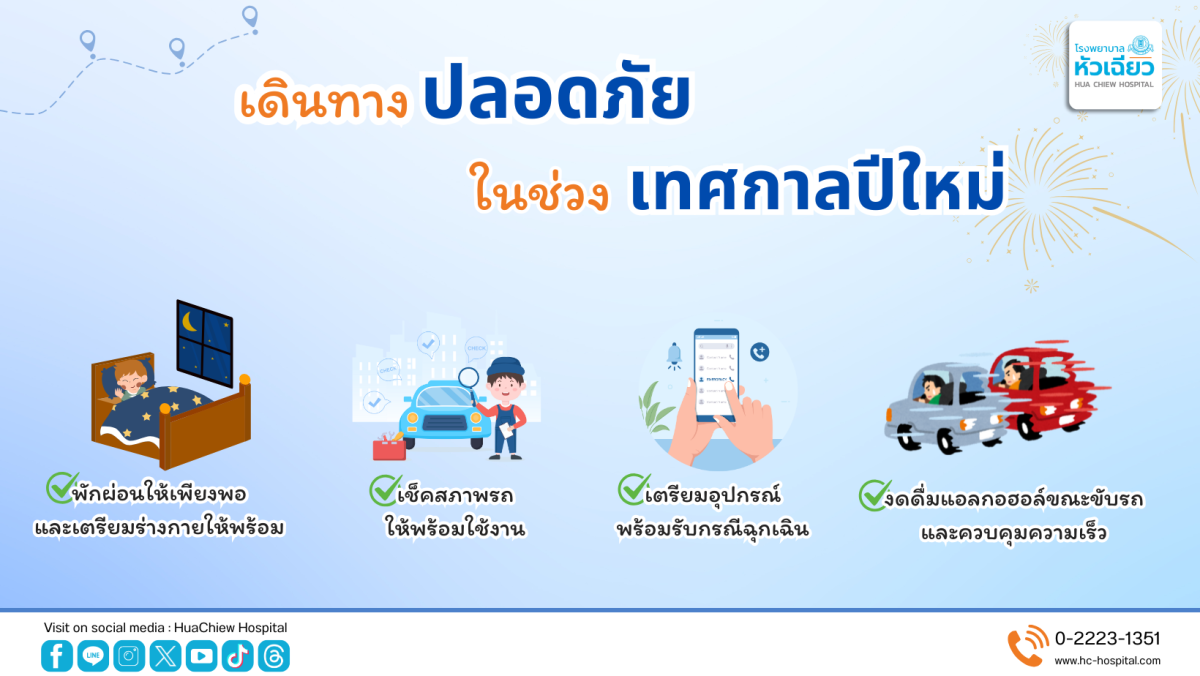 เดินทางปลอดภัย. ในช่วงเทศกาลปีใหม่