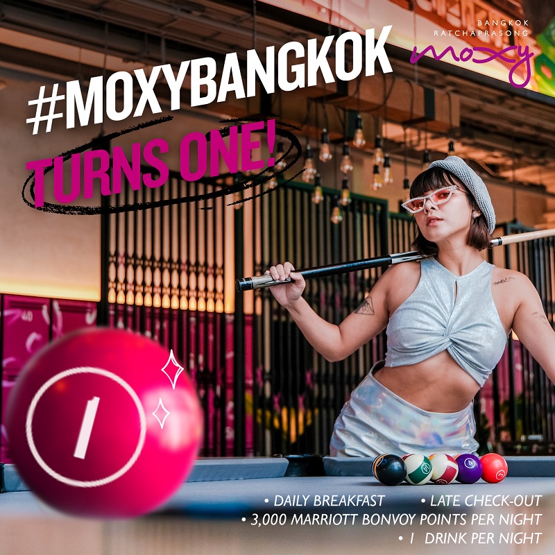 Moxy Bangkok Ratchaprasong Celebrates Its First Anniversary with Exclusive Perks for Guests Launching Special Promotion '#MoxyBangkok Turns One!'