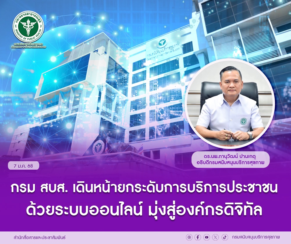 กรม สบส. เดินหน้ายกระดับการบริการประชาชนด้วยระบบออนไลน์ มุ่งสู่องค์กรดิจิทัล