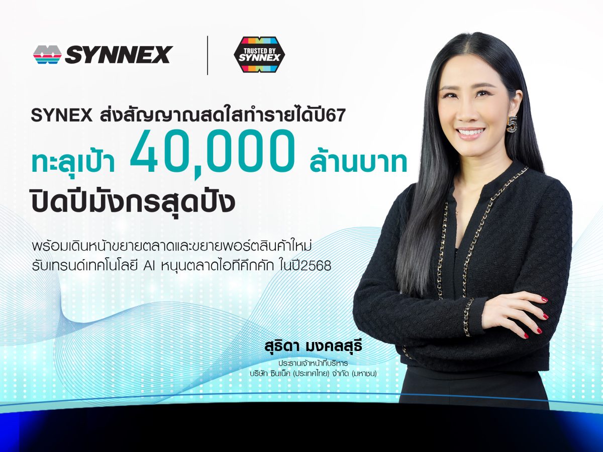 SYNEX ส่งสัญญาณสดใส แย้มปิดปีมังกรสุดปัง แย้มผลงานปี 67 ทะลุเป้า 4 หมื่นล้านบาทนิวไฮตามนัด